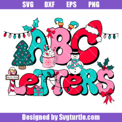 Abc Letters Christmas Svg, Christmas Font Svg, Christmas Alphabet Svg