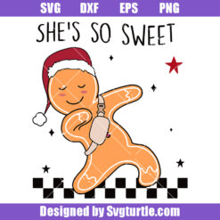Bougie Gingerbread man Svg, She's So Sweet Svg, Gingerbread Xmas Svg