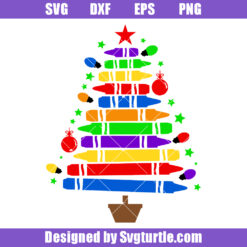 Christmas Crayons Tree Svg