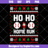 Ho Ho Home Run Svg, Baseball Ugly Sweater Svg, Christmas Baseball Svg