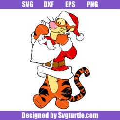 Pooh Style Tigger Santa Svg, Winnie the Pooh Christmas Svg