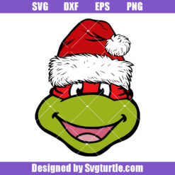 Santa Raphael Svg, Christmas Ninja Turtles Face Svg, Tmnt Xmas Svg