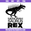 T-rex Menorah Svg, Menorah Saurus Rex Svg, Jewish Dinosaur Svg