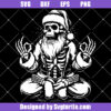 Yoga Santa Claus Svg, Christmas Meditation Svg, Santa Skull Svg