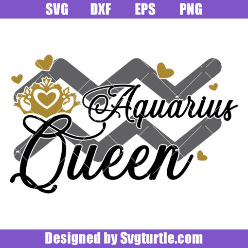 Aquarius Queen Zodiac Svg, Aquarius Birthday Svg, Horoscope Svg