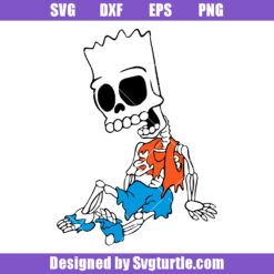 Bart Simpson Zombie Skeleton Svg