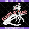 Clouds Of Love Valentines Skeleton Hands Svg, Valentine's Bone Hand Svg