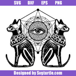 Egyptian Sphynx Cat Third Eye Svg, Ancient Egyptian God's Eye Svg