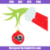 Los Angeles Rams Grinch Hand Holding Christmas Svg