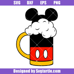 Mouse Head Beer Mug Svg, Cute Beer Mug Svg, Disney Drinks Svg
