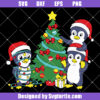 Penguins Decorate The Christmas Tree Svg, Cute Animals Christmas Svg
