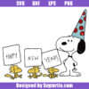 Snoopy New Year Celebration Svg
