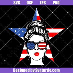 American Women Svg, American Flag Svg, July 4th Women Svg