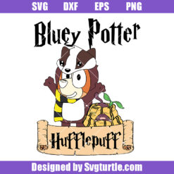 Bingo Wizard School Svg, Bluey Potter Huflepuff Svg, Bluey Hp Svg
