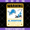 Warning Detroit Lions Svg