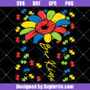 Be Kind Sunflower Puzzle Autism Awareness Svg