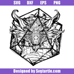 Elder Dragon D20 Svg, Dragon Face Dice Svg, Dungeons & Dragons Svg