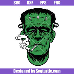 Frankenstein Smoking Weed Svg, Marijuana Silhouette Svg