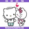 Kawaii Kitty Couple Valentine Svg