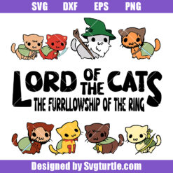 Lord Of The Cats Svg, The Furrlowship Of The Ring Svg, Cute Cats Svg