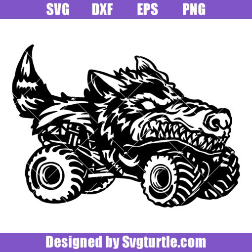 The Wolf Monster Truck Svg, Muscle Car Svg, 4x4 Off Road Vehicle Svg