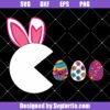 Video Game Bunny Eggs Easter Svg, Gamer Kids Svg, Pacman Easter Day Svg