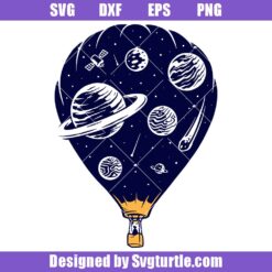Air Balloon Of The Planets Svg, Fantastic Travel Svg, Space Travel Svg