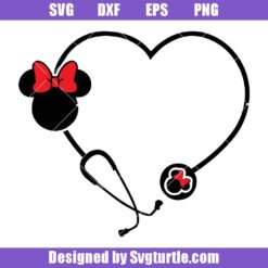 Disney Nurse Stethoscope Svg, Disney Nurse Svg, Disney Minnie Head Svg