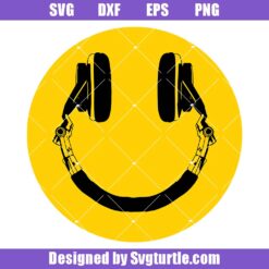 Smiley Face Headphones Svg