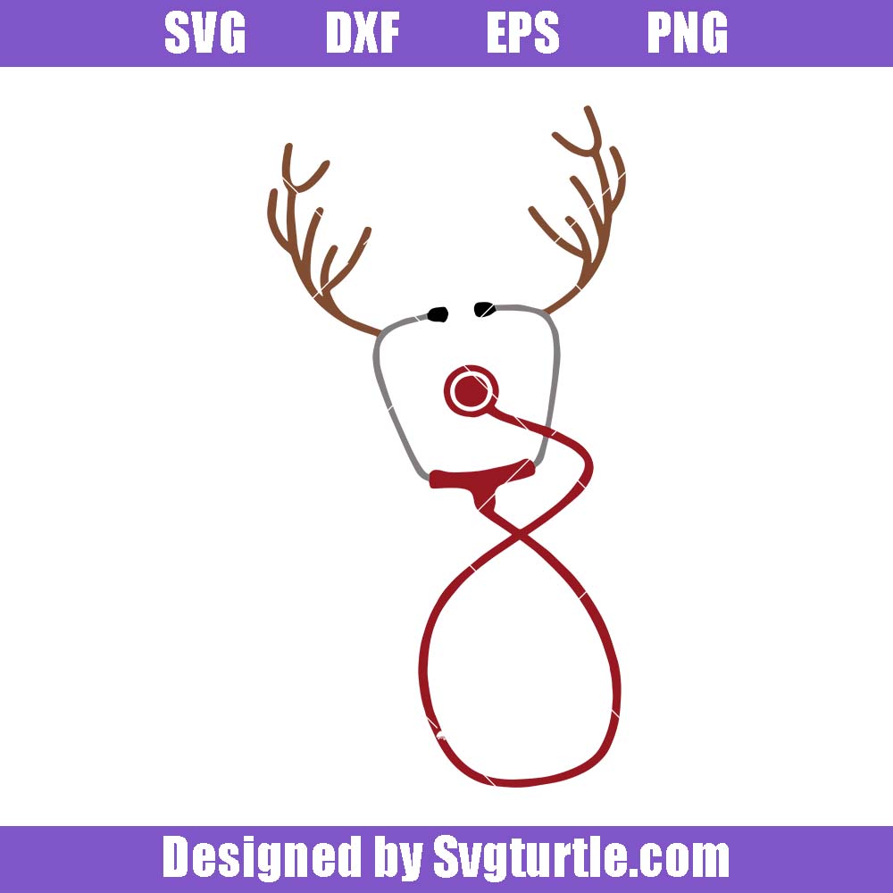 Reindeer Stethoscope Svg, Christmas Stethoscope Svg, Doctor Gift Reindeer Stethoscope Svg, Christmas Stethoscope Svg, Doctor Gift