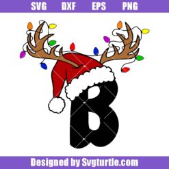 Christmas Letter B Svg, Christmas Alphabet Svg, Santa Hat Svg