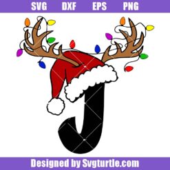 Christmas Letter J Svg, Christmas Alphabet Svg, Santa Hat Svg