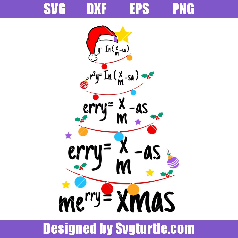 Christmas Tree Equation Svg, Math Teacher Svg, Merry Equation Svg Christmas Tree Equation Svg