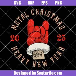 Metal Christmas Heavy New Year Svg, Mickey Hand With Santa Tattoo Svg