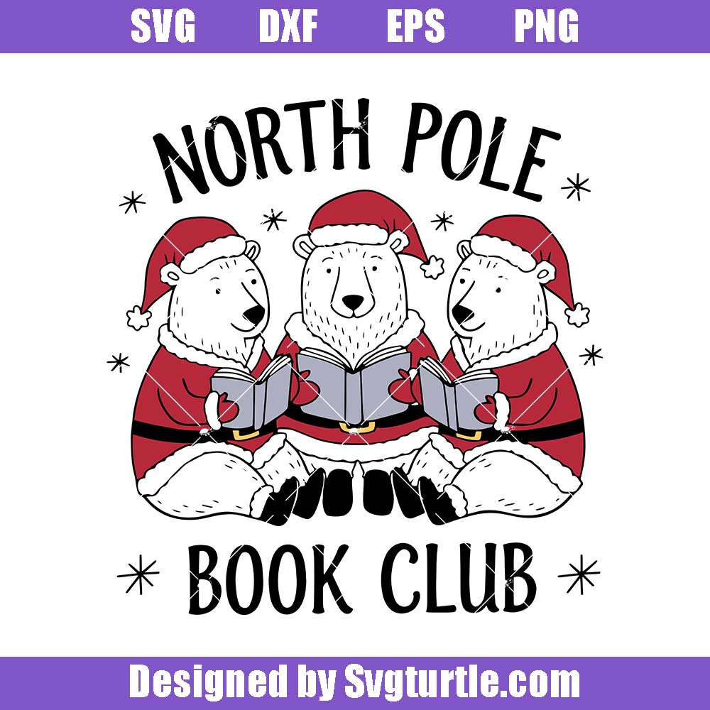 North Pole Book Club Svg, North Pole Svg, Funny Bookworm Svg North Pole Book Club Svg, North Pole Svg, Funny Bookworm Svg