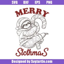 Sloth Christmas Svg, Christmas Animals Svg, Cute Sloth Animal Svg