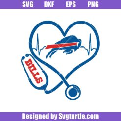 Buffalo Bills Stethoscope Heart Svg, Buffalo Bills Svg, Nfl Svg
