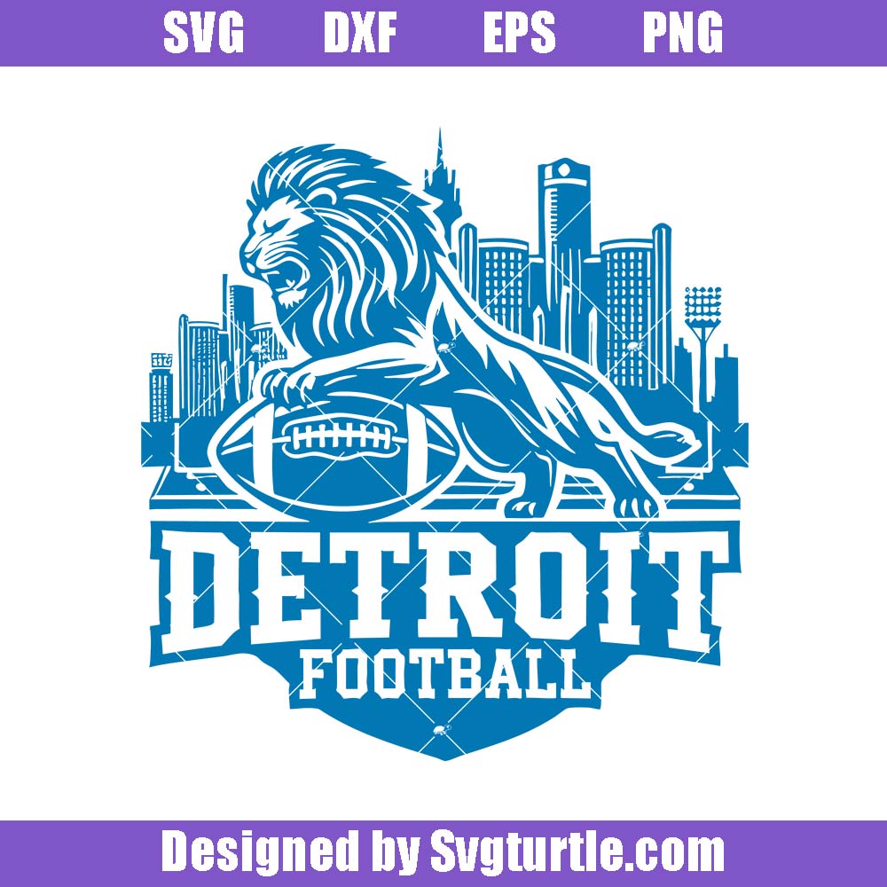 Detroit Football Svg, Detroit Lion Football Svg, Sports Logo Svg Detroit Football Svg