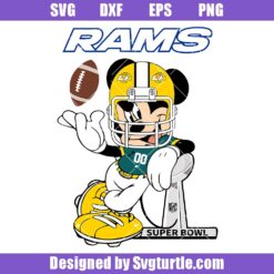Mickey Mouse Los Angeles Rams Svg, Los Angeles Rams Svg, La Rams Svg
