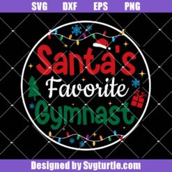 Santa's Favorite Gymnast Svg, Gymnastics Christmas Ornament Svg