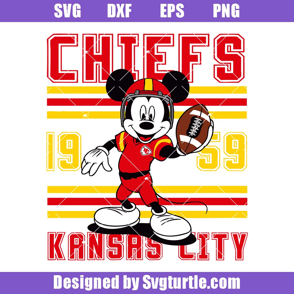 Chiefs 1959 Svg, Kansas City Football Svg, Disney Mouse Football Svg Chiefs 1959 Svg