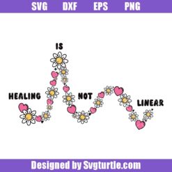 Healing Is Not Linear Svg, Mental Health Matters Groovy Svg
