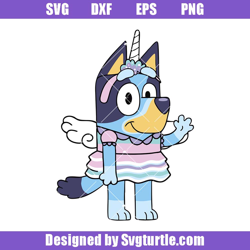 Bluey Unicorn Svg, Bluey Characters Svg, Funny Bluey Svg (1) Bluey Unicorn Svg