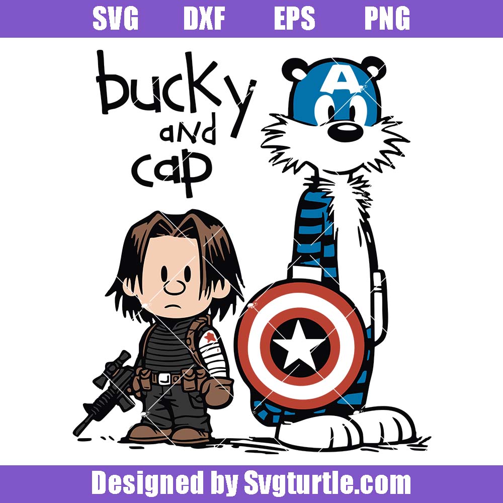 Bucky & Cap Svg, Bucky Barnes Svg, Funny Marvel Studios Svg Bucky & Cap Svg