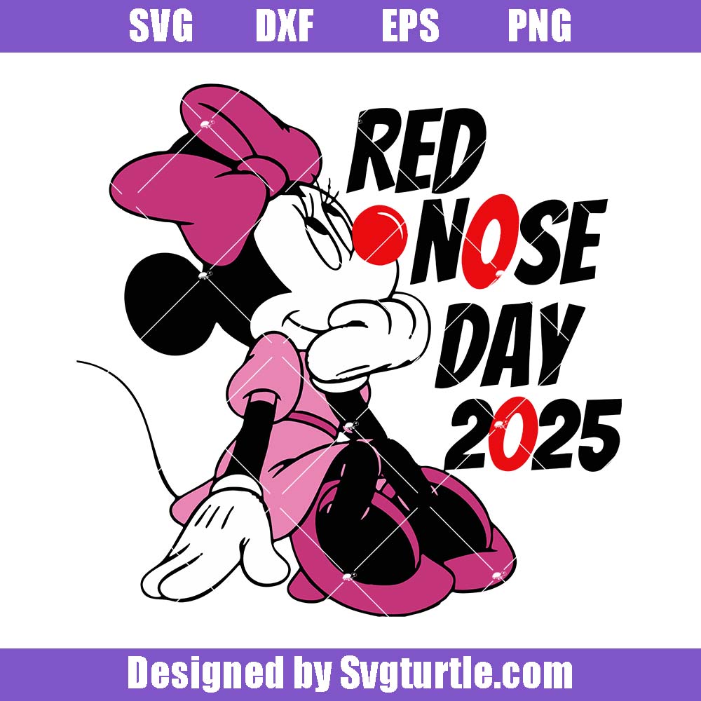 Minnie Mouse Red Nose Day 2025 Svg, Funnyb Mouse Girl Svg Minnie Mouse Red Nose Day 2025 Svg, Funnyb Mouse Girl Svg