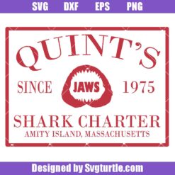 Jaws Quint's Charter Svg, Quint's Shark Svg, Jaws Svg