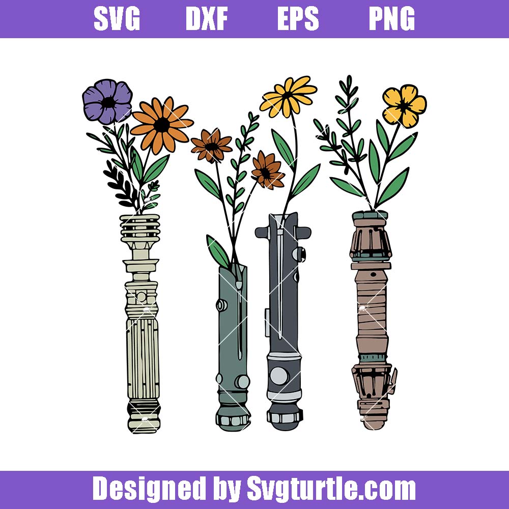 Floral Lightsaber Star Wars Svg, Disney Women's Star Wars Svg Floral Lightsaber Star Wars Svg, Disney Women's Star Wars Svg