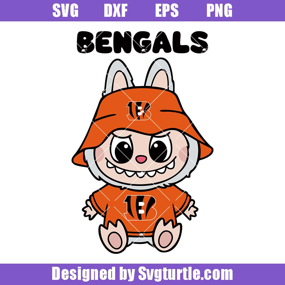 Bengals Labubu Svg, Cincinnati Bengals Svg, Funny Labubu Svg Bengals Labubu Svg