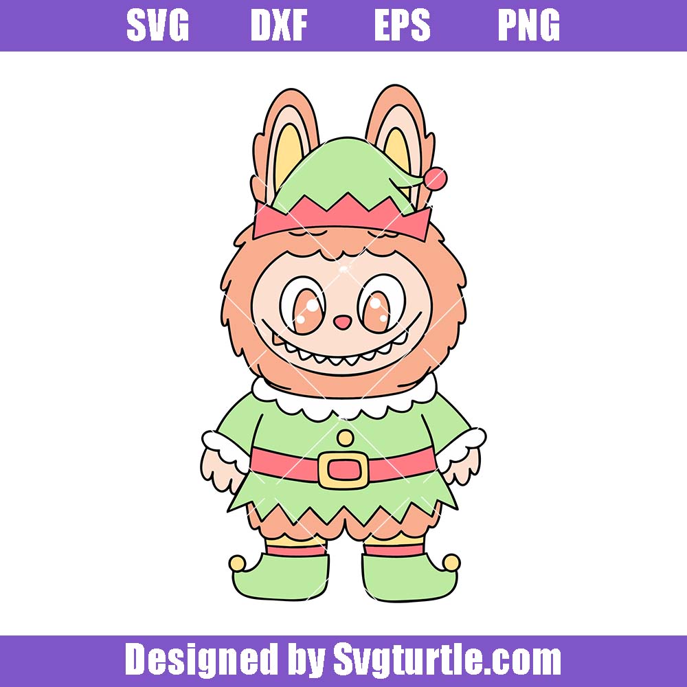 Christmas Labubu Elf Svg, Labubu Sticker Svg, Funny Labubu Svg Christmas Labubu ELF Svg