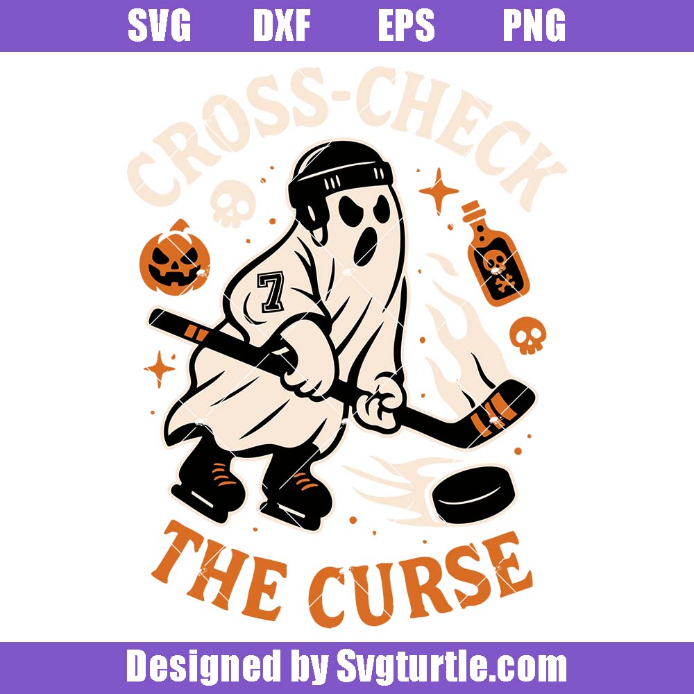 Hockey Halloween Svg, Ghost Umpire Pun Svg, Cross-check The Curse Svg Hockey Halloween Svg, Ghost Umpire Pun Svg, Cross-check The Curse Svg